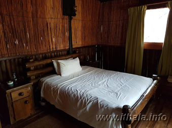 Double bedroom at the four-sleeper Thalu Bush Camp in Ithala Game Reserve