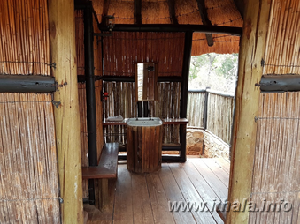 Bathroom washbasin inside the six-bed Mbizo Bush Camp