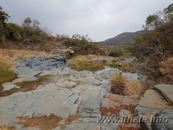 Rocky riverbed near Mbizo Bush Camp in Ithala Game Reserve