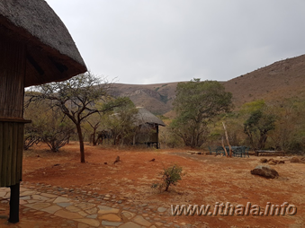 Bush and mountain views from the patio at Mbizo Bush Camp