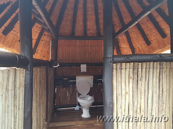 Private toilet inside the rustic Mbizo Bush Camp accommodation