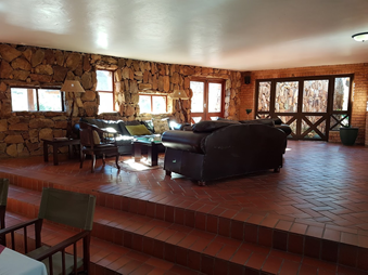 Comfortable guest lounge inside Ntshondwe Camp in Ithala Game Reserve